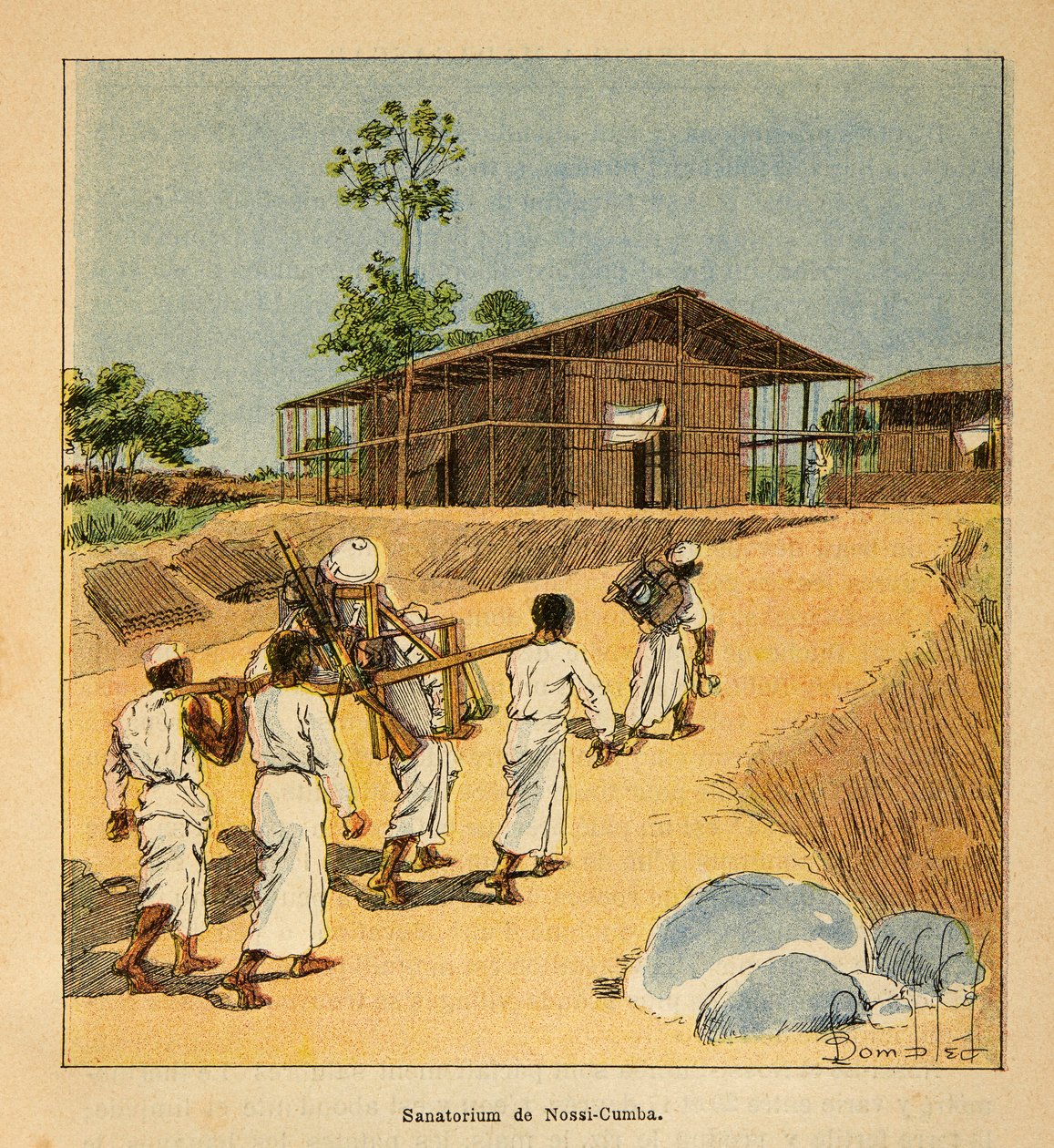 The War in Madagascar-Anecdotal History of the French Expeditions of 1885-1895 av Henri Galli dit Galllichet (1854-1922), illustrert av Louis Bombled (1862-1927): Et sanatorium ved Nossi-Cumba i det 19. århundre, delvis samling av Louis Charles Bombled