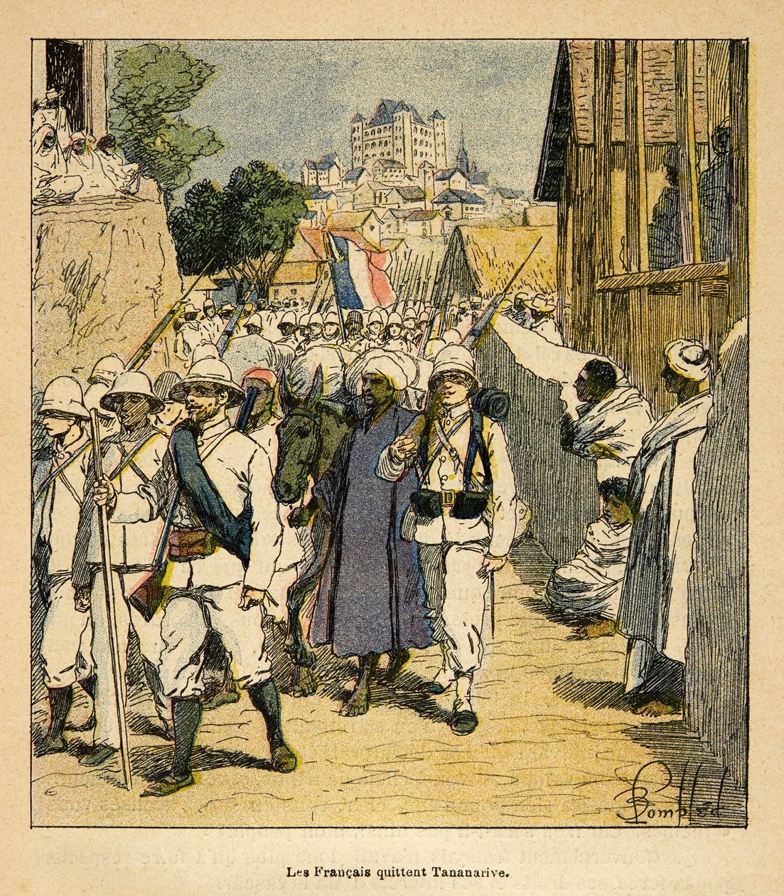 The War in Madagascar-Anecdotal History of the French Expeditions of 1885-1895 av Henri Galli dit Galllichet (1854-1922), illustrert av Louis Bombled (1862-1927): Privat samling av Louis Charles Bombled