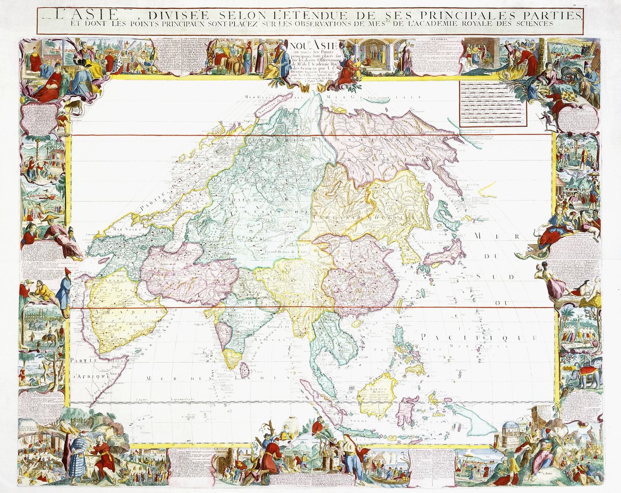 Kart over Asia, 1786 av Louis Charles Desnos