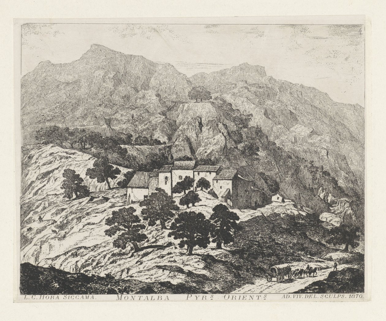 Montalba-le-Château (Frankrijk) Montalba Pyr[eneas]s. orient[ale]s (tittel på objekt) av Louis Charles Hora Siccama