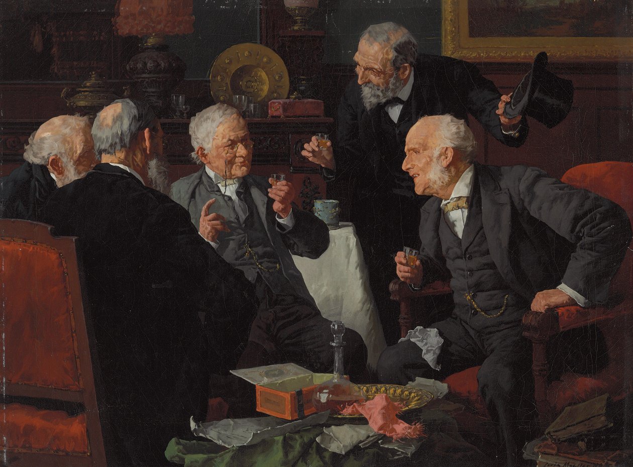A Toast (olje på lerret) av Louis Charles Moeller