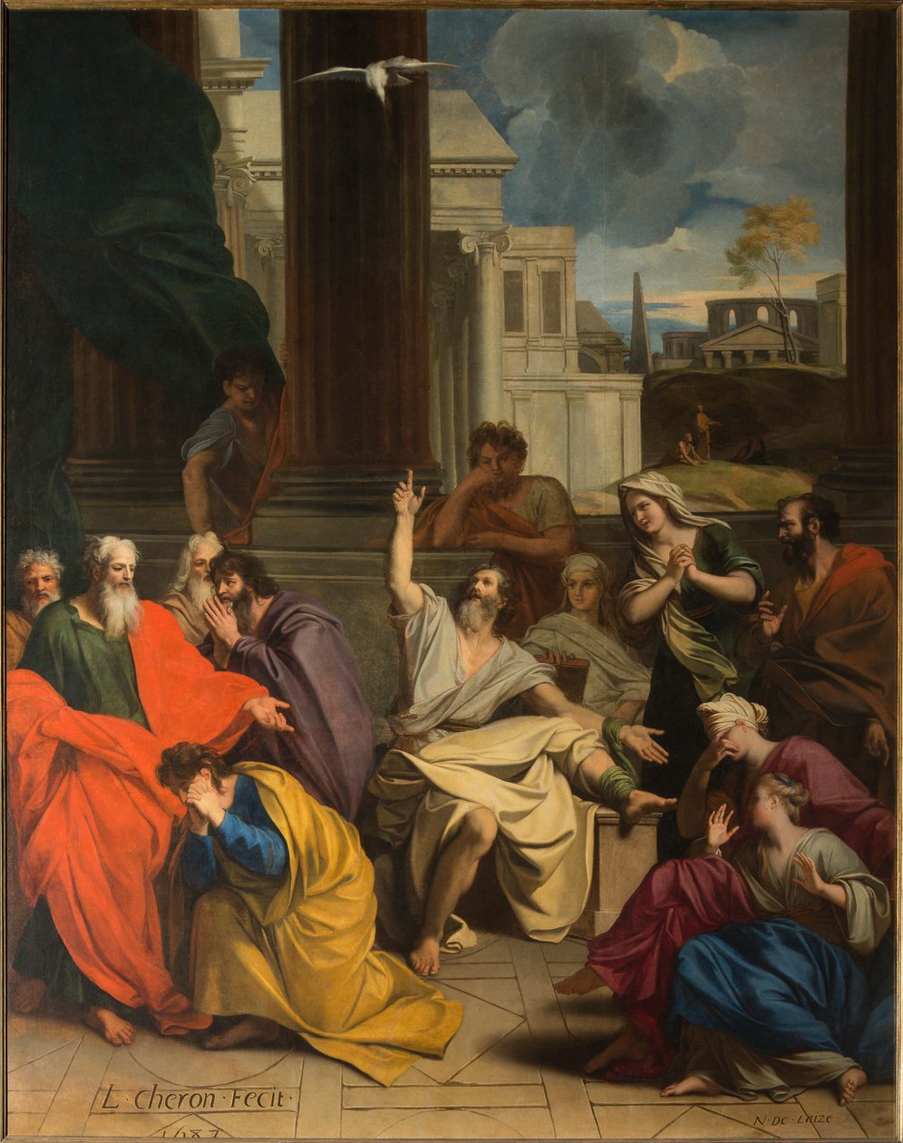 Profeten Agabus forutsier Paulus hans lidelser i Jerusalem av Louis Cheron