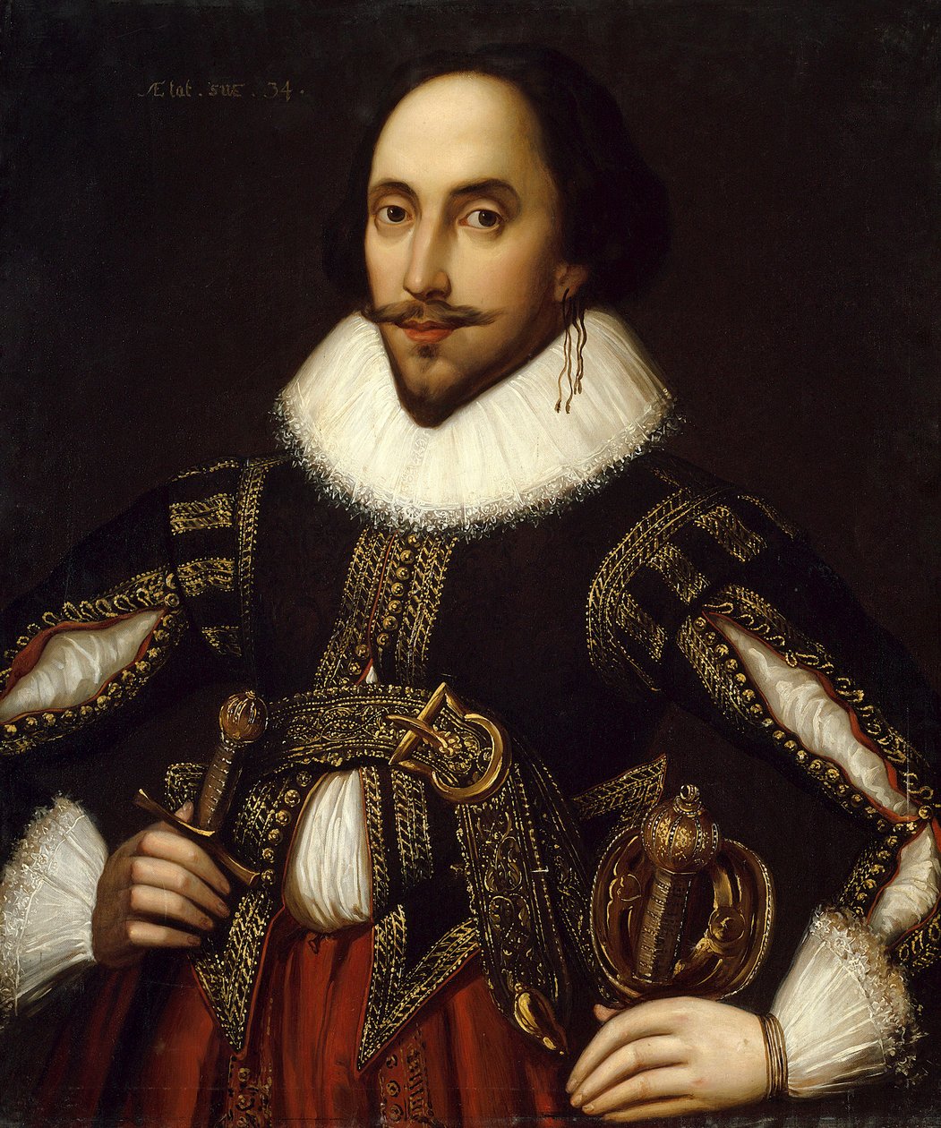 Portrett av den britiske dramatikeren William Shakespeare av Louis Coblitz