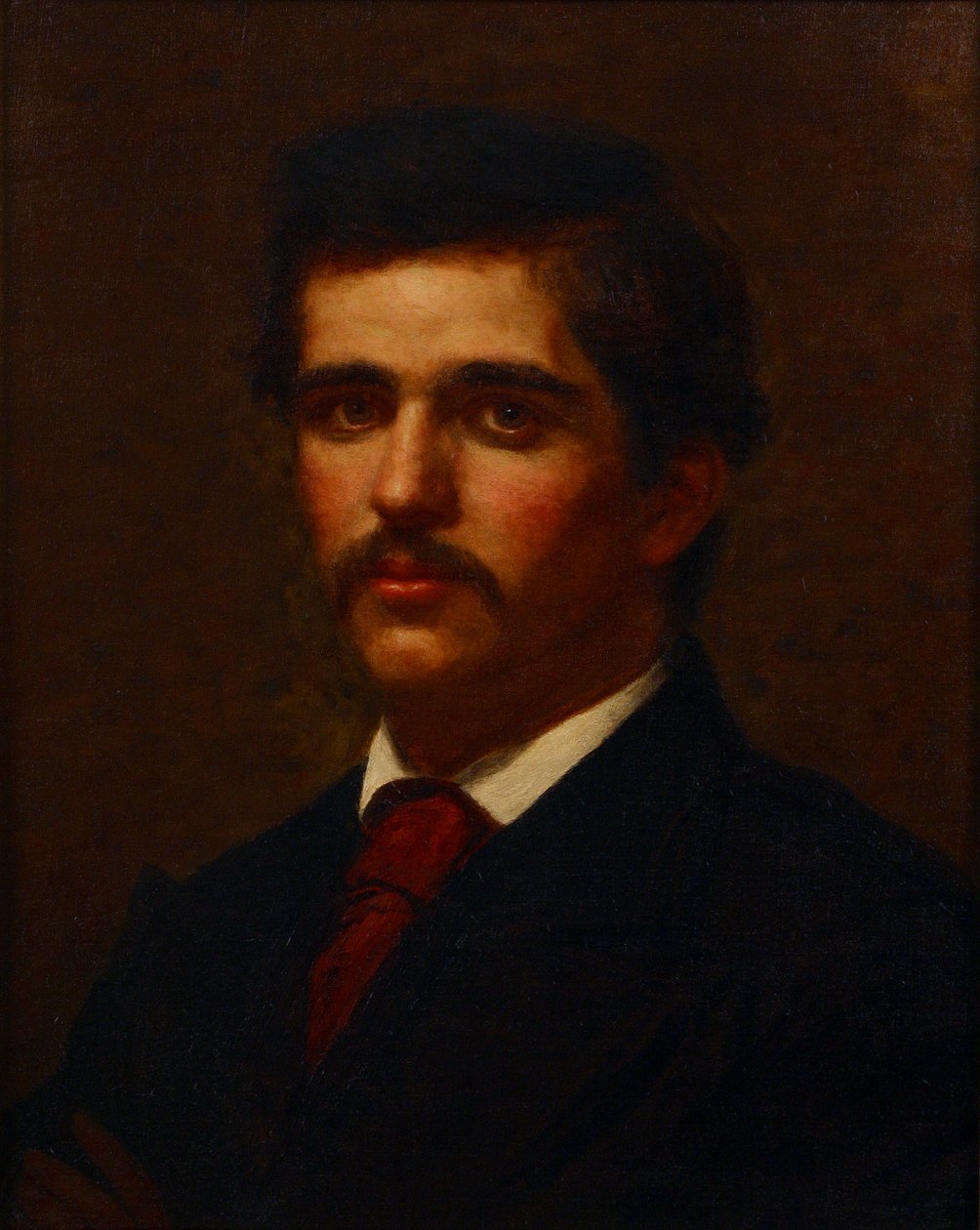 Selvportrett (olje på lerret) av Louis Comfort (attr. to) Tiffany