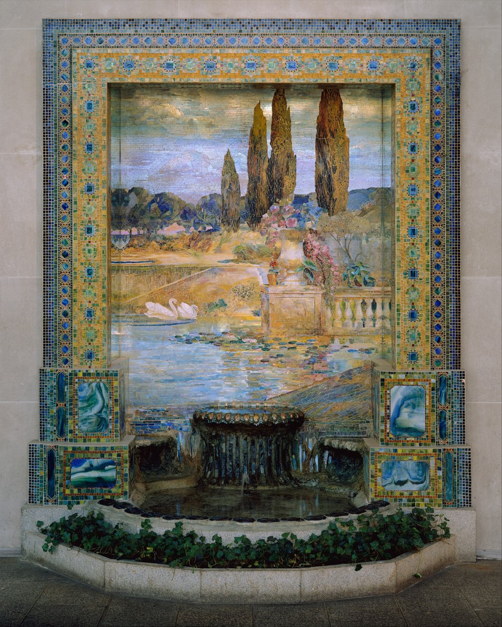 Hagelandskap, ca. 1905–15 (favril-glassmosaikk) av Louis Comfort Tiffany
