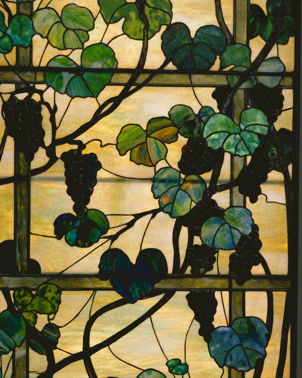 Grapevine Panel, ca. 1902-15 (favrilglass av bly) av Louis Comfort Tiffany