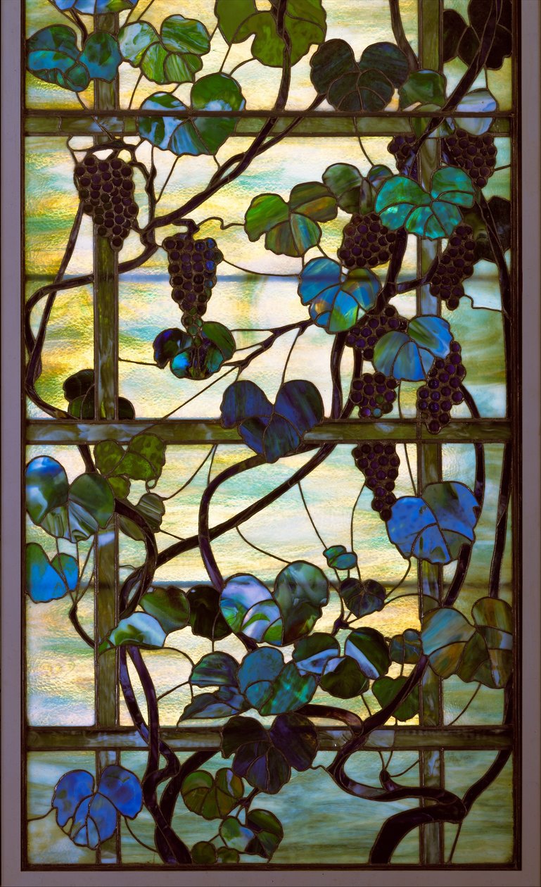 Grapevine Panel, ca. 1902-15 (favrilglass av bly) av Louis Comfort Tiffany