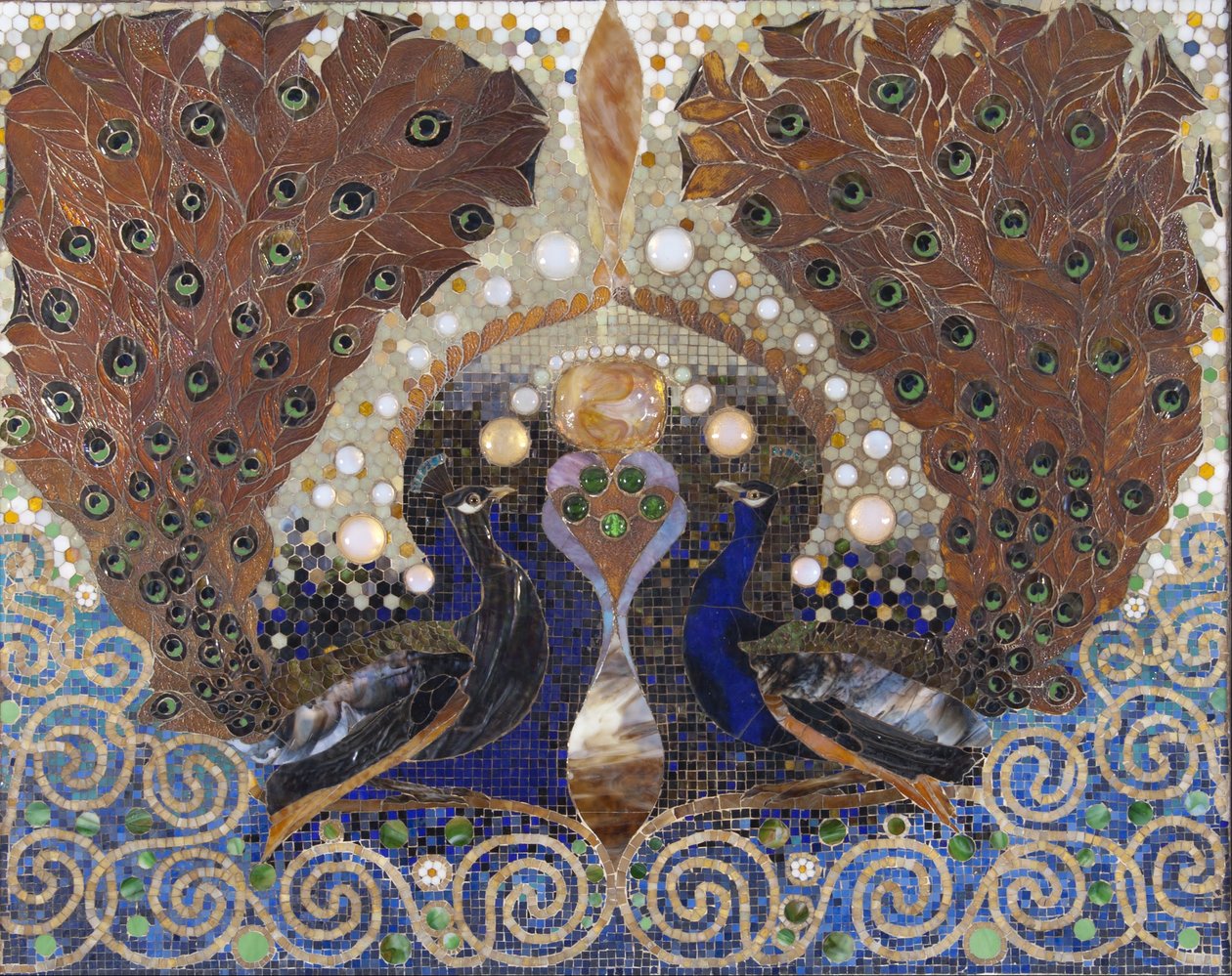 Påfuglmosaikk fra inngangshallen i Henry O. Havemeyers hus, New York av Louis Comfort Tiffany