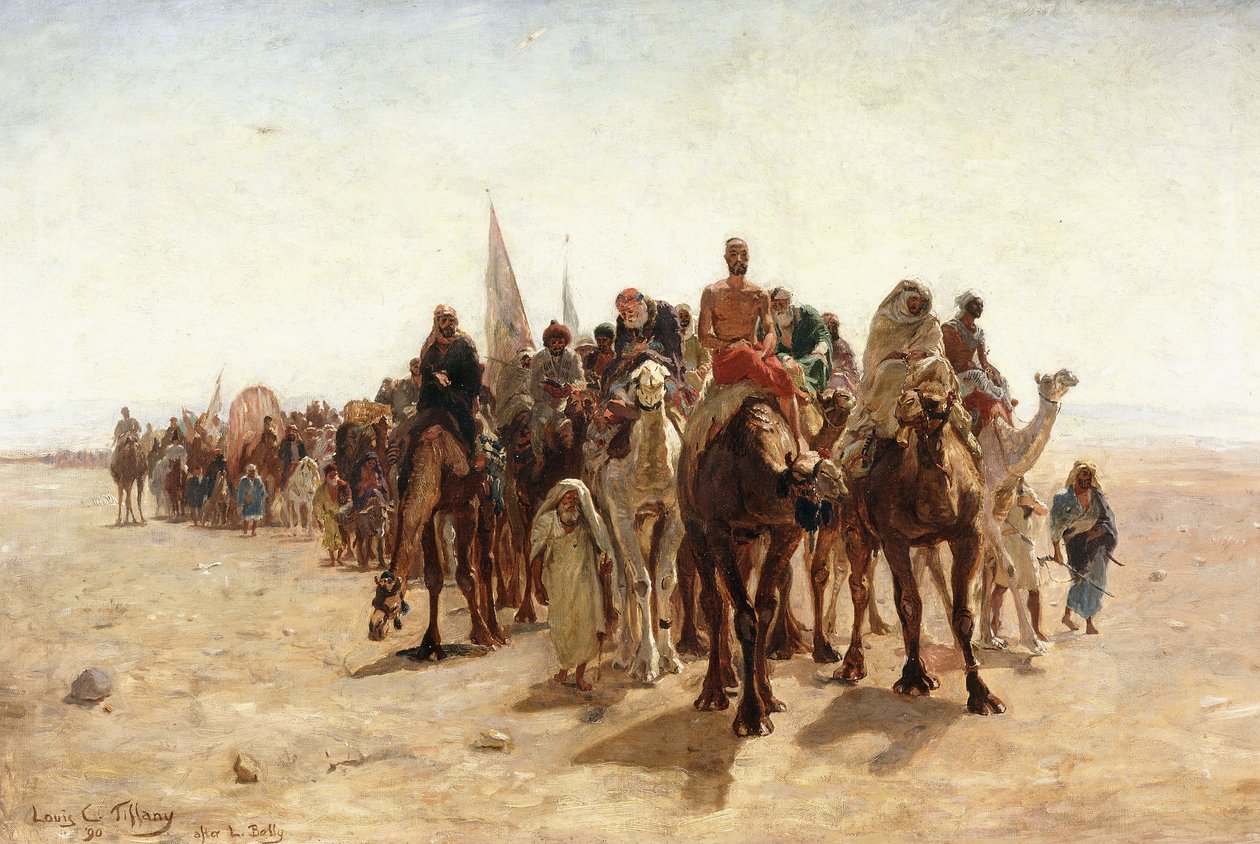 Pilegrimer som skal til Mekka; Pilegrimer på vei til Mekka, 1890 av Louis Comfort Tiffany