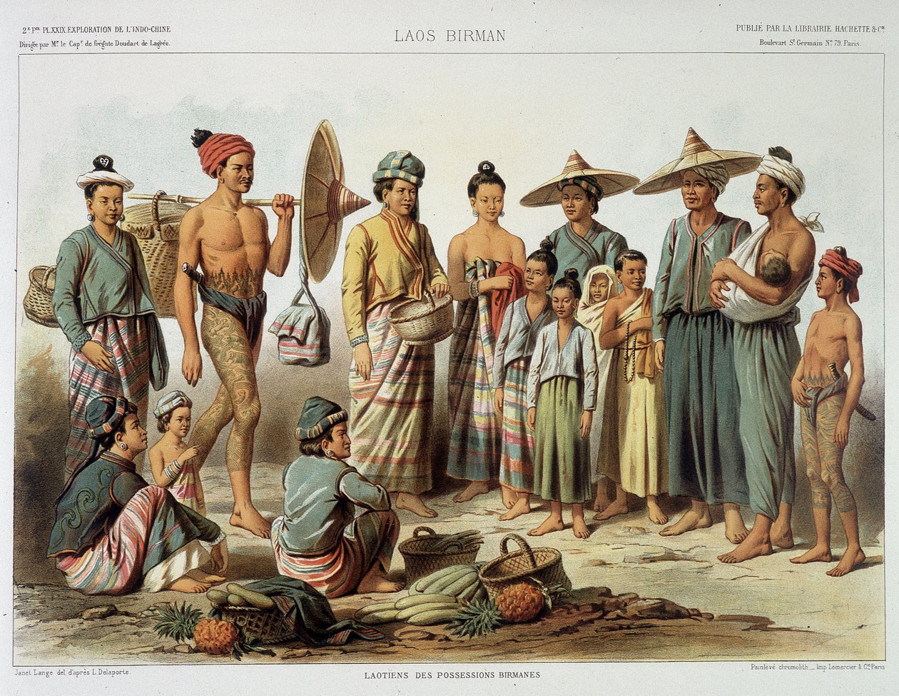 Laotiske befolkninger rundt 1870 i "" Journey d