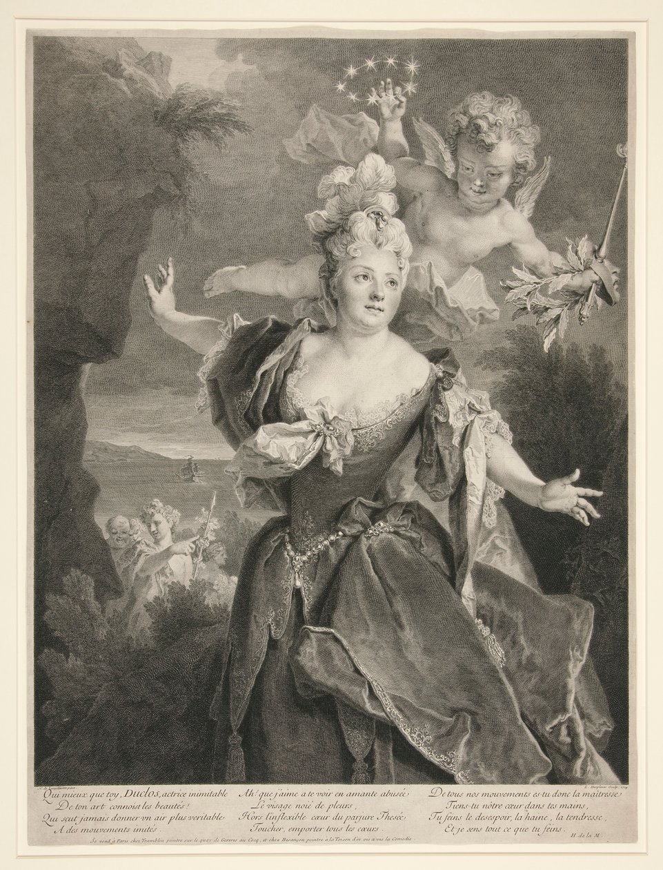Portrett av Marie Anne de Chateauneuf (kalt Duclos) av Louis Desplaces