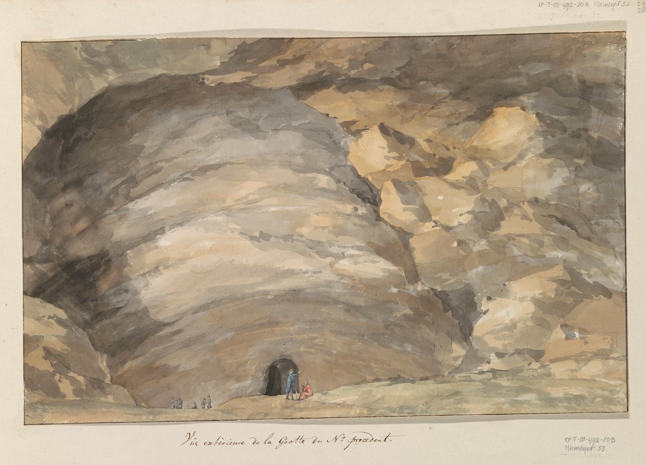 Utvendig varebilgrot Santa Maria Capella Utvendig visning av hulen til forrige nr. (tittel på objekt) Reiser i Italia, Sicilia og Malta - 1778 (serietittel) av Louis Ducros