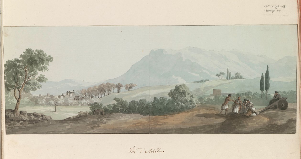 Utsikt over Avellino Utsikt over Avellino (tittel på objekt) Reiser i Italia, Sicilia og Malta - 1778 (serietittel) av Louis Ducros