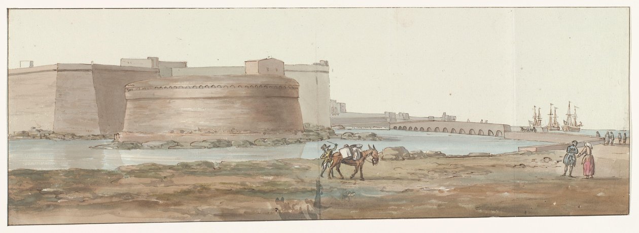 Gezicht op Gallipoli Vue de entrée de Gallipoli (title on object) Voyage en Italie, en Sicile et à Malte - 1778 (series title)   1386303   no       norwegian Successfully Translated  Original: Chowfa Asdang, 1898. Translat: 