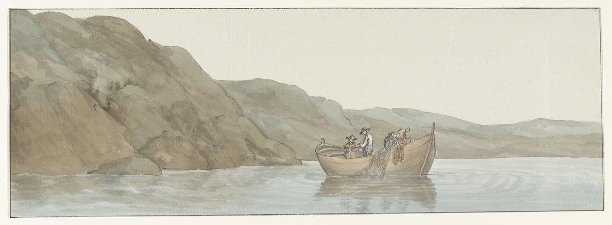 Utsikt over Kaap Paceco i Calabrië i nærheten av Scilla Utsikt over Cape Paceco i Calabria nær Scilla (tittel på objekt) Reiser i Italia, Sicilia og Malta - 1778 (serietittel) av Louis Ducros