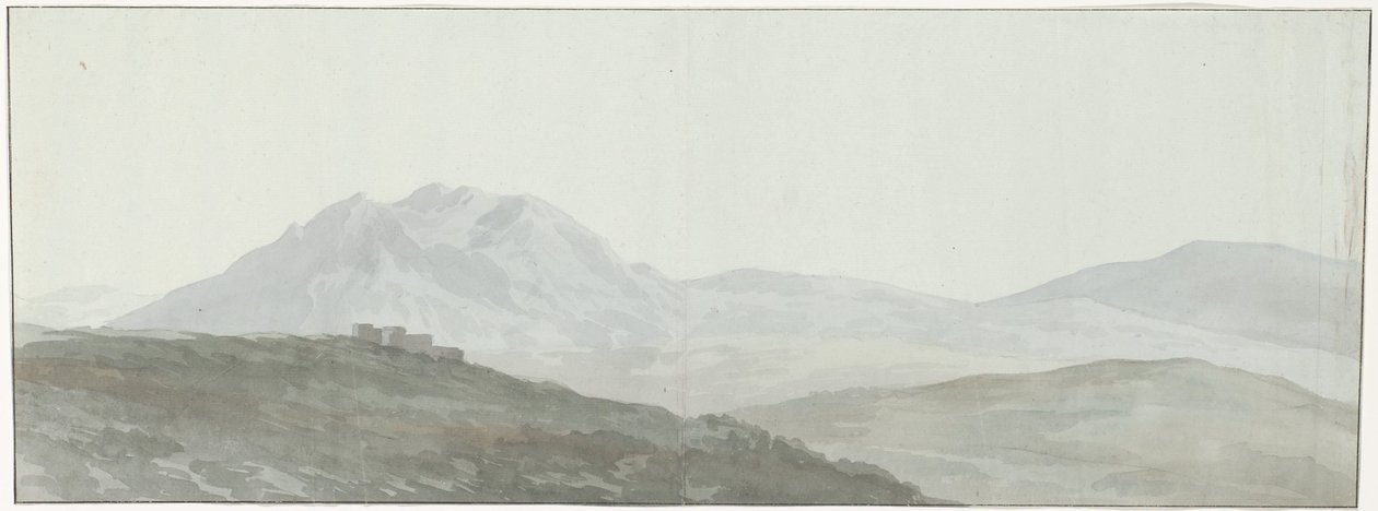 Utsikt over toppene i Apenninene Vue de quelques Cimes de l'Apennin (tittel på objekt) Voyage en Italie, en Sicile et à Malte - 1778 (serietittel) av Louis Ducros
