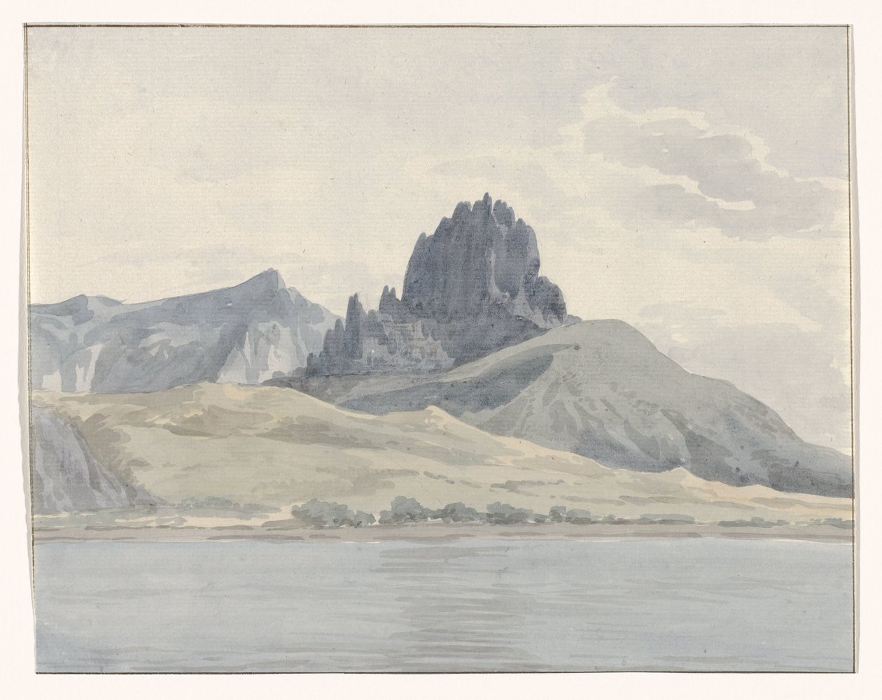 Utsikt over kysten av Pentidatilo på den andre siden av Kapp Spartivento Vue de la côte de Pentidatilo au delà du Cap de Spartivento (tittel på objekt) Voyage en Italie, en Sicile et à Malte - 1778 (serietittel) av Louis Ducros