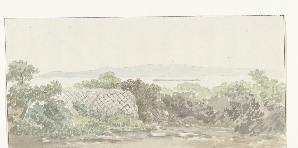 Se på ruïne av teatret i Brindisi Utsikt over restene av Theatre of Taranto (tittel på objekt) Reiser i Italia, Sicilia og Malta - 1778 (serietittel) av Louis Ducros