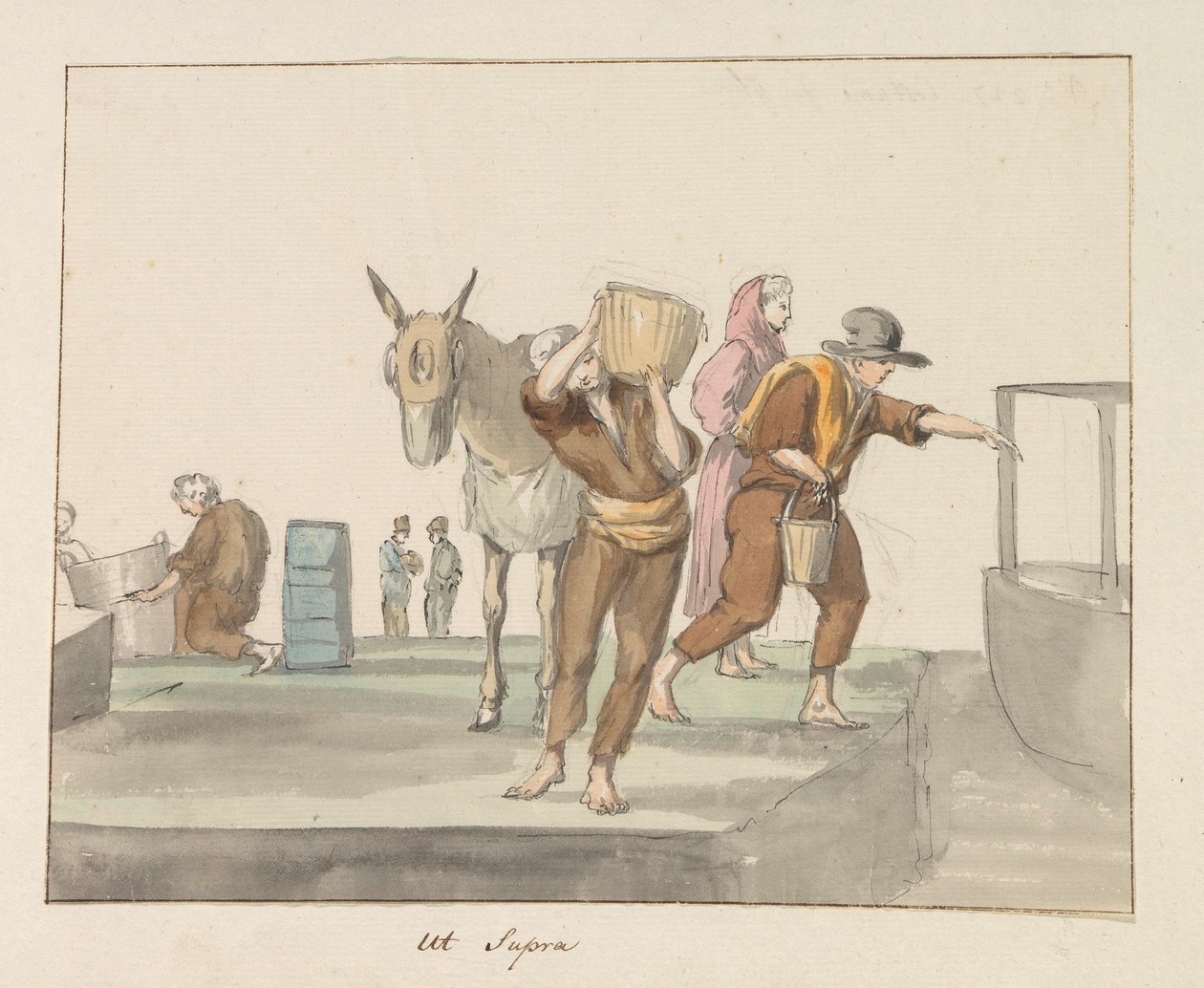 Tradisjonelle kostymer fra øya Gozo Costume de Ghozo (tittel på objekt) Voyage en Italy, og Sicile et à Malte - 1778 (serietittel) av Louis Ducros