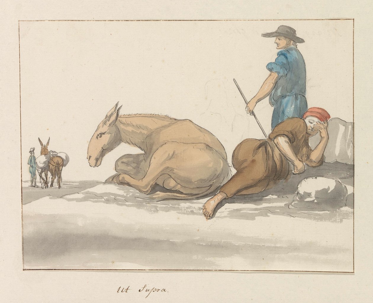 Tradisjonelle kostymer fra øya Gozo Costume de Ghozo (tittel på objekt) Voyage en Italy, og Sicile et à Malte - 1778 (serietittel) av Louis Ducros