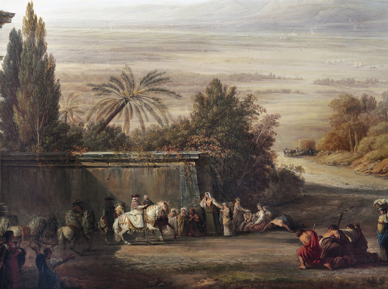 Pius VI besøker de pontinske myrene av Louis Ducros