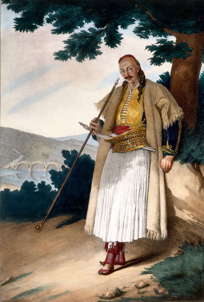 En gresk gartner eller husmann - Plate X, gravert av Lemercier fra 'Voyage à Athens et a à Constantinople', skrevet og illustrert av Dupre, 1828 av Louis Dupré