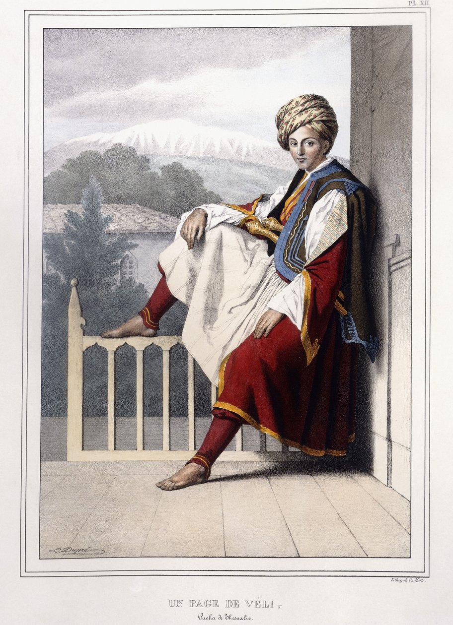 Portrett av greske og osmanske utsikter og kostymer fra reise til Athen og Konstantinopel, 1825 av Louis Dupré