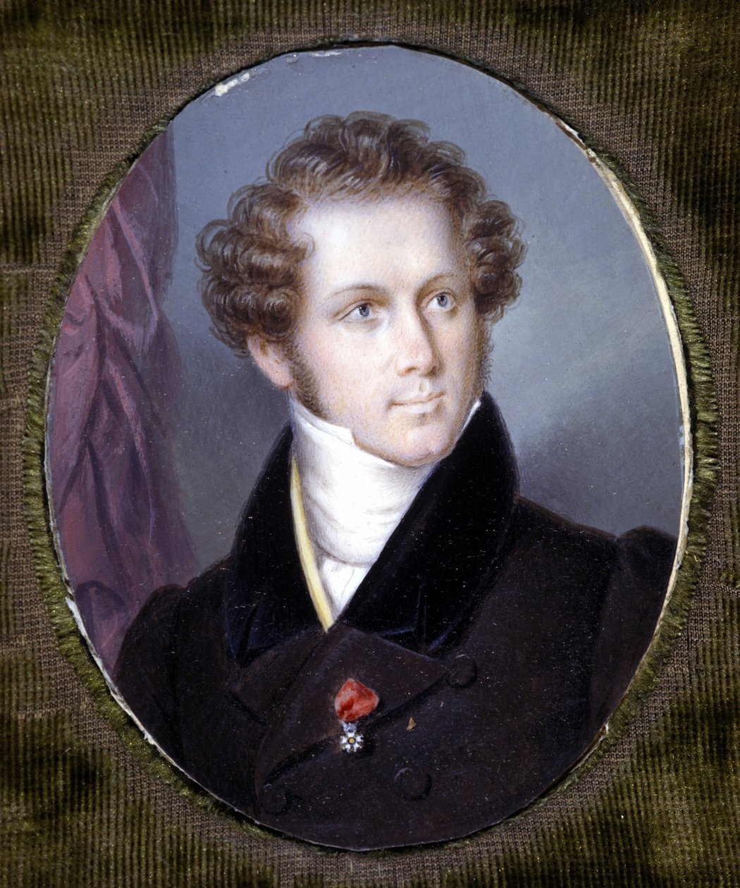 Portrett av Vincenzo Bellini (1801 - 1835) Miniatyr av Dupré. Scala museum. Milan. av Louis Dupré