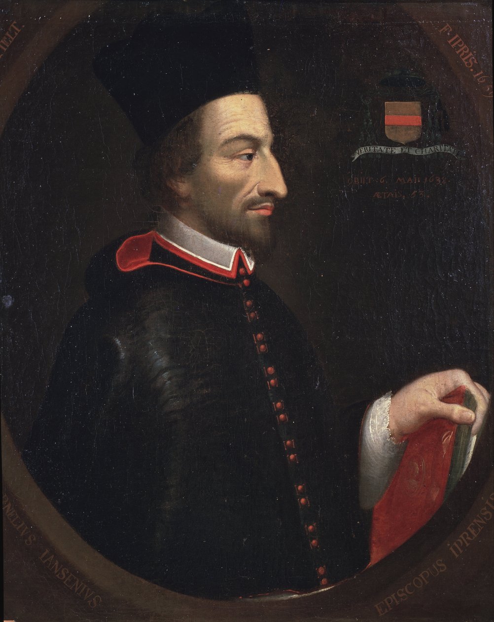 Portrett av Cornelius Jansen, kalt Jansenius, biskop av Ypres (olje på lerret av Louis Dutielt