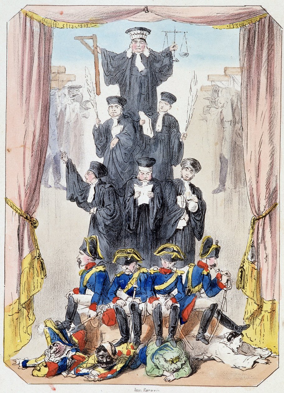 Litideurs til tross for dem - Litografi, hentet fra Theatre des marionnettes du jardin des Tuileries, tekst og tegning av Louis Edmond Duranty (1833-1880), Paris av Louis Edmond Duranty