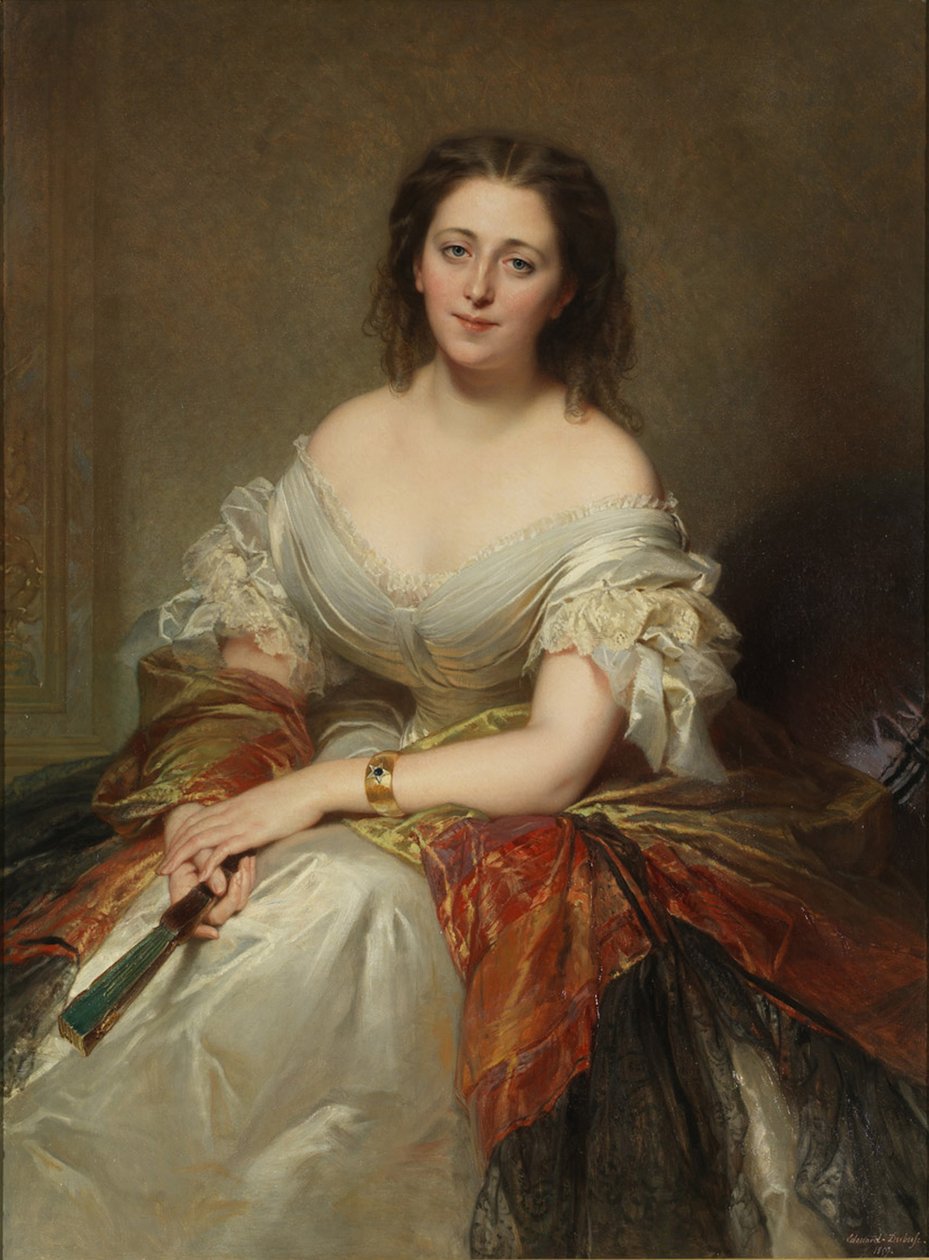 Portrett av Maria grevinne Walewska 1786-1817, 1859 av Louis Edouard Dubufe