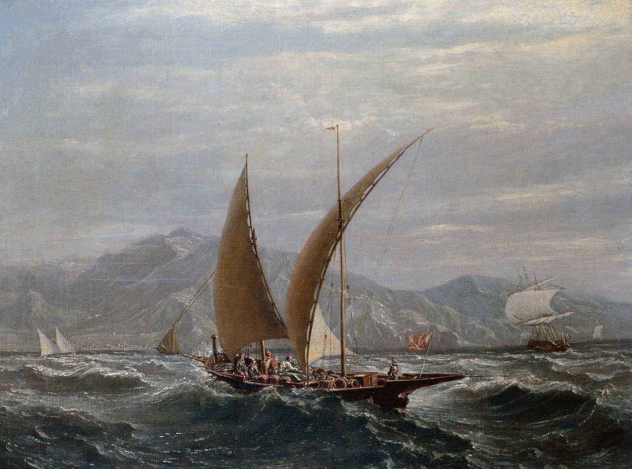 En middelhavstartan (olje på lerret) av Louis Eugene Gabriel Isabey