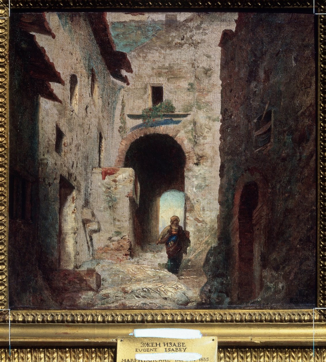 ""La porte Maure"" (Den mauriske porten) Bylandskap i Marokko. Maleri av Louis Gabriel Eugene Isabey (1803-1886) 1835 Pushkin-museet, Moskva av Louis Eugene Gabriel Isabey