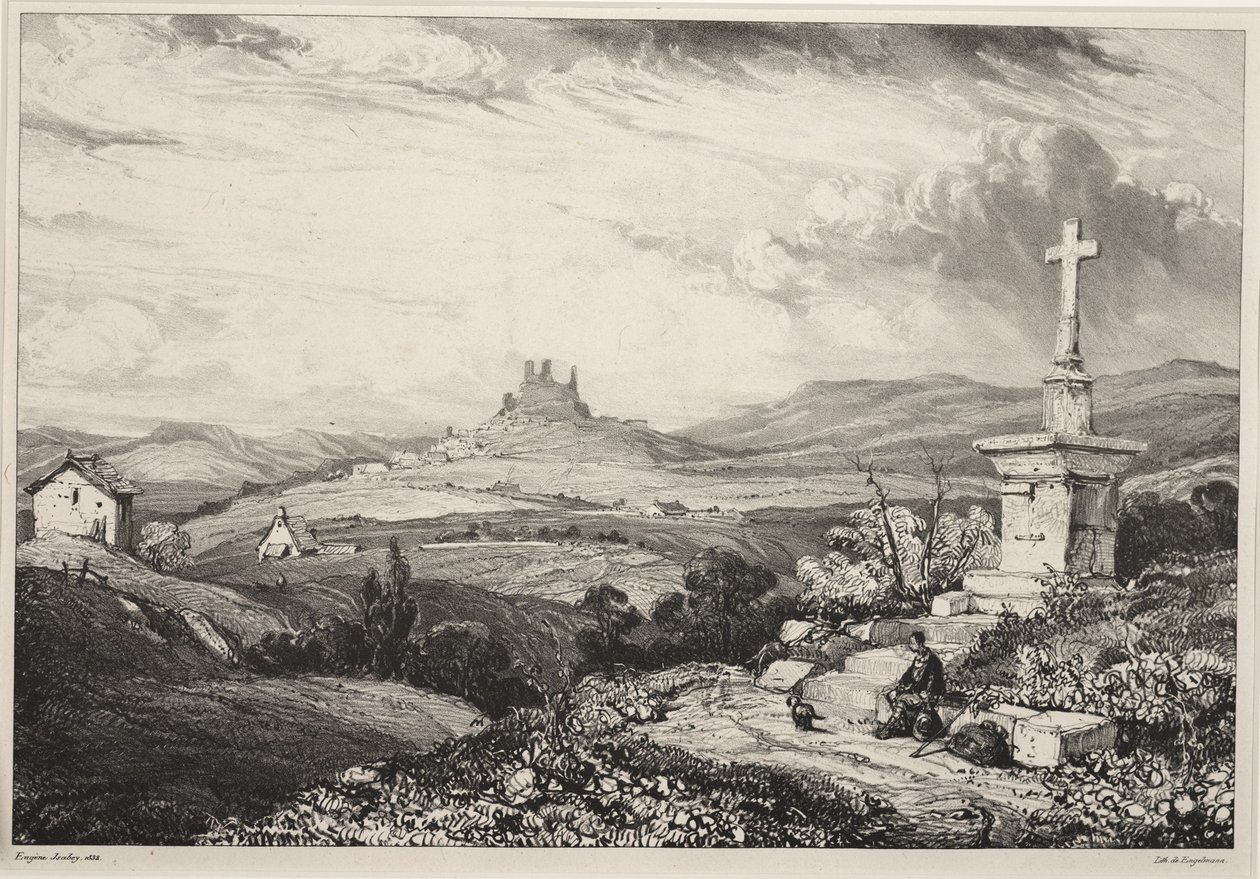Larderole slott, Auvergne av Louis Eugene Gabriel Isabey