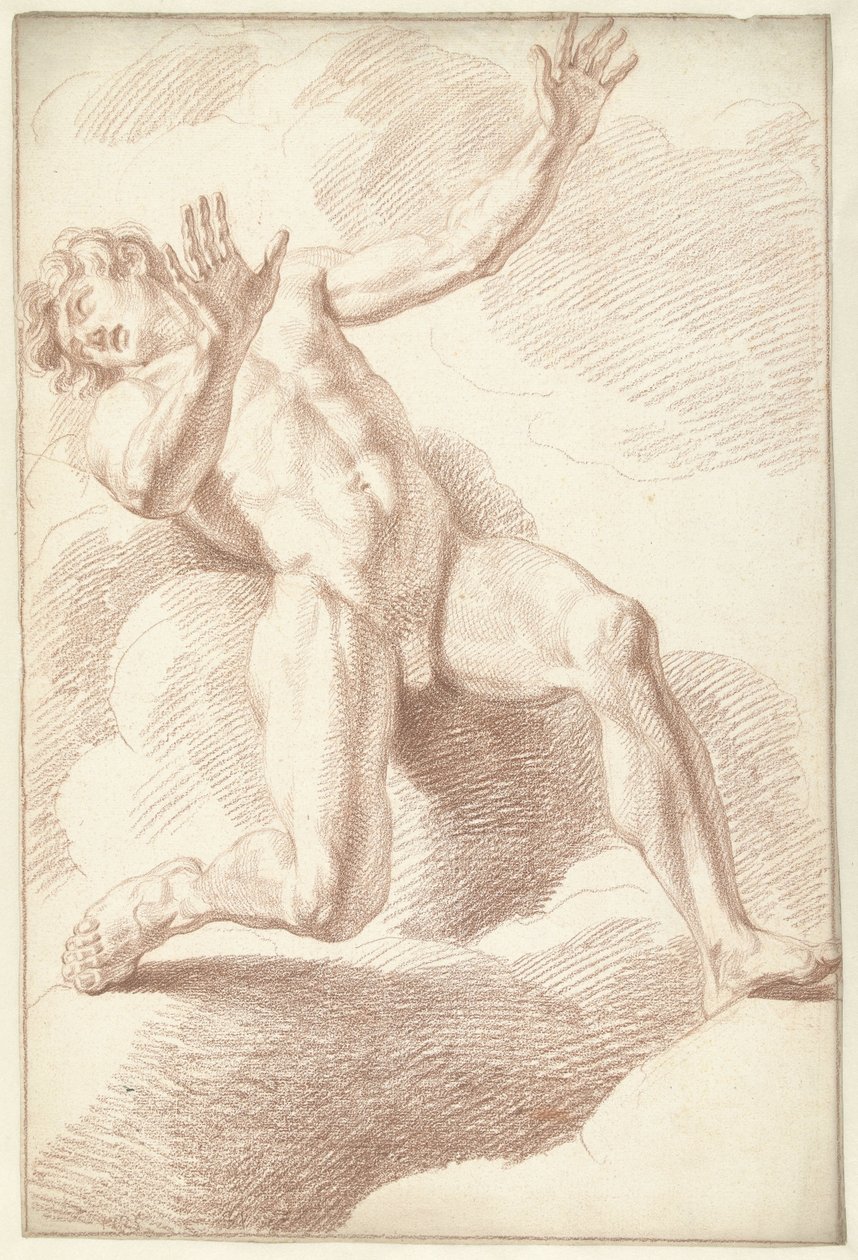 Naken mann, liggende av Louis Fabritius Dubourg