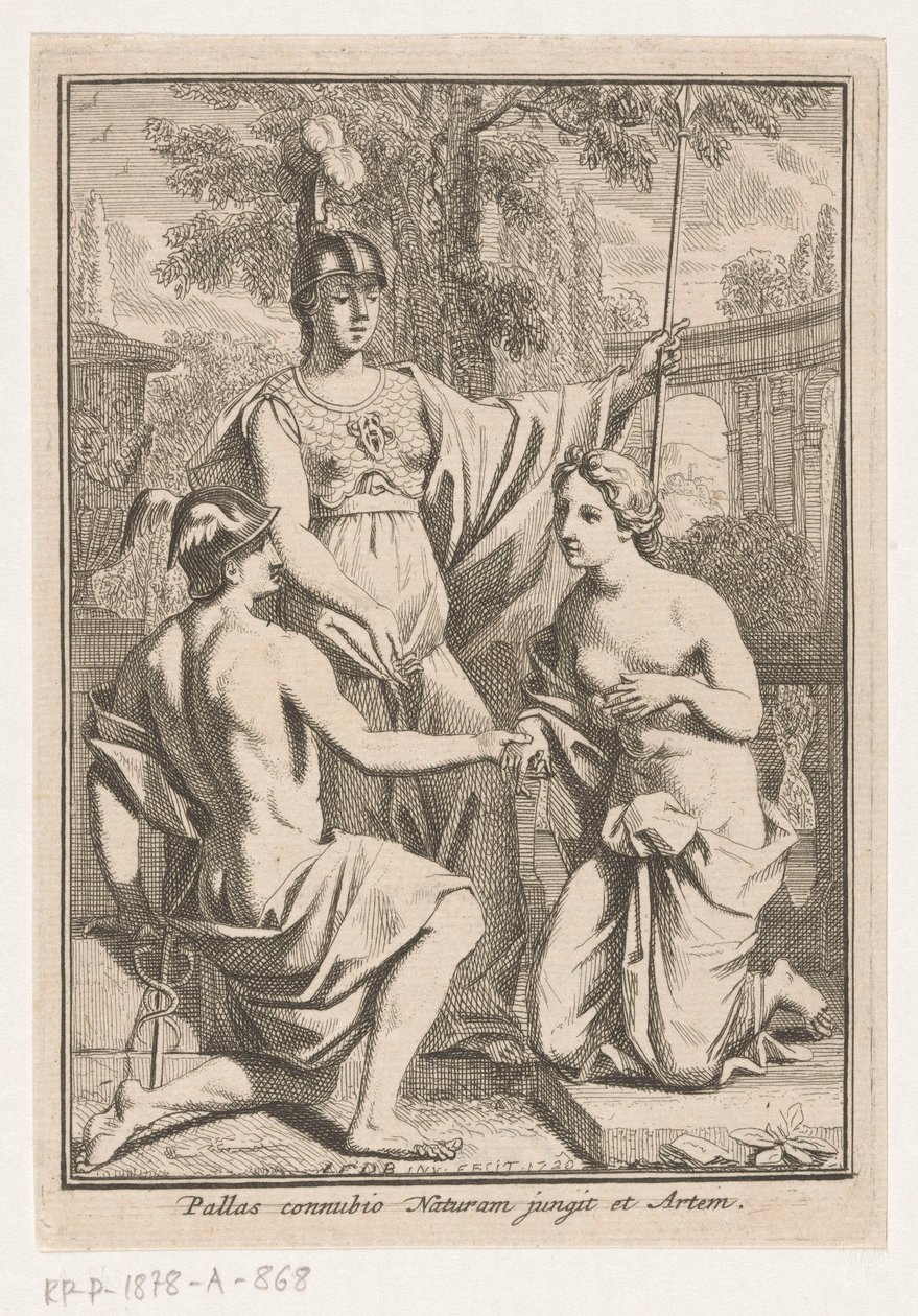 Minerva gjenforener Merkur og personifiseringen av naturen av Louis Fabritius Dubourg