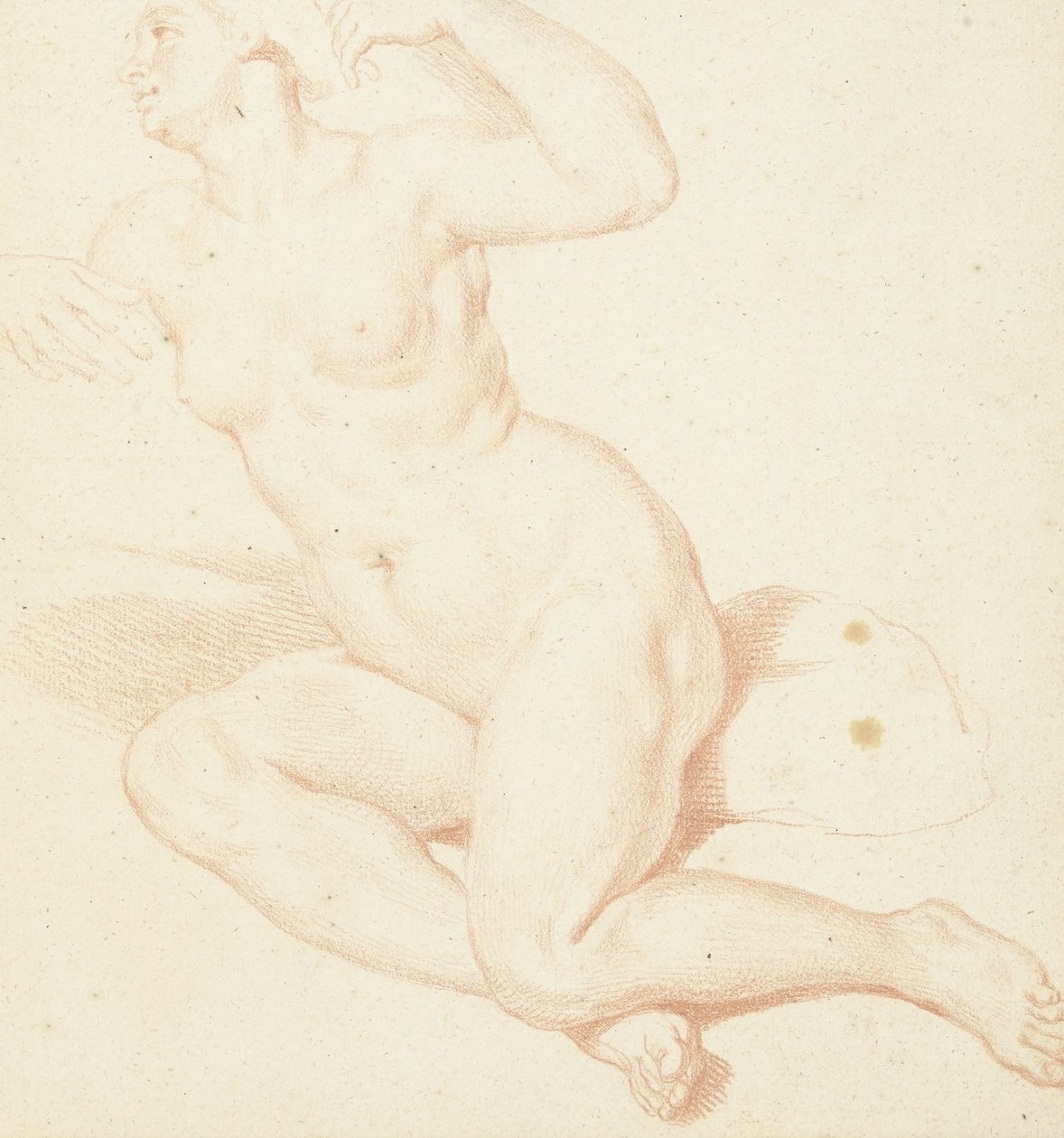 Studie av en sittende naken kvinne av Louis Fabritius Dubourg