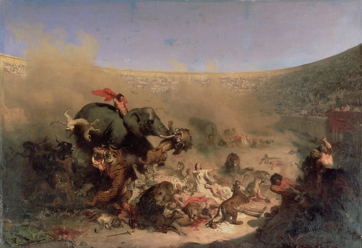 De kristne kastet til dyrene av romerne av Louis Felix Leullier