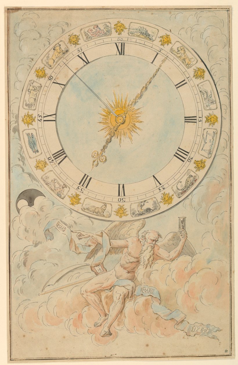 Urskive med stjernetegnene av Louis Felix de la Rue