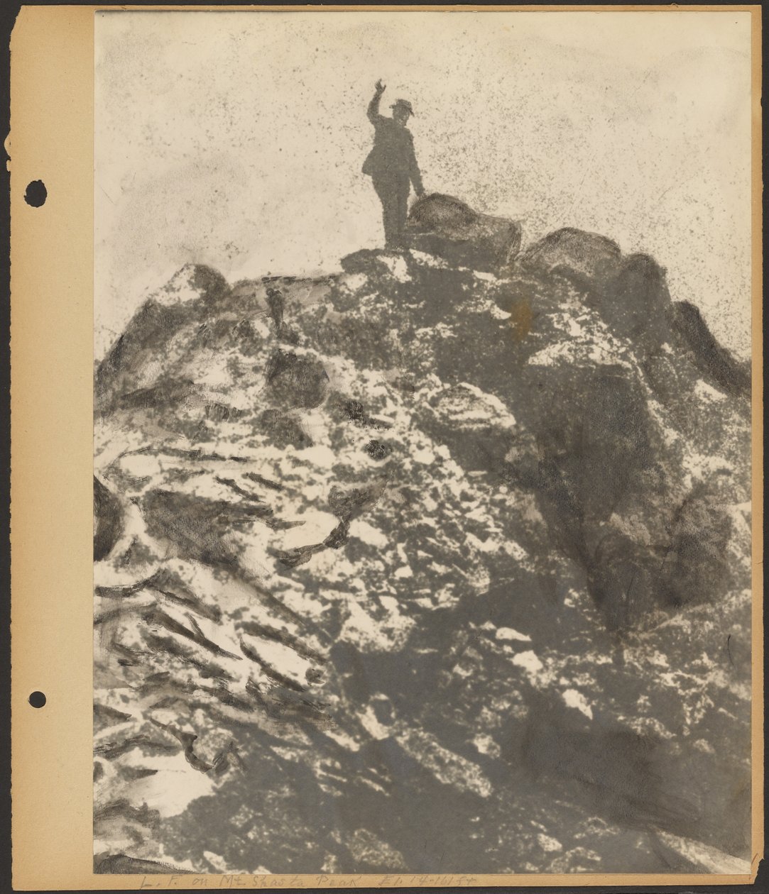 L.F. på toppen av Mount Shasta [Louis Fleckenstein] av Louis Fleckenstein