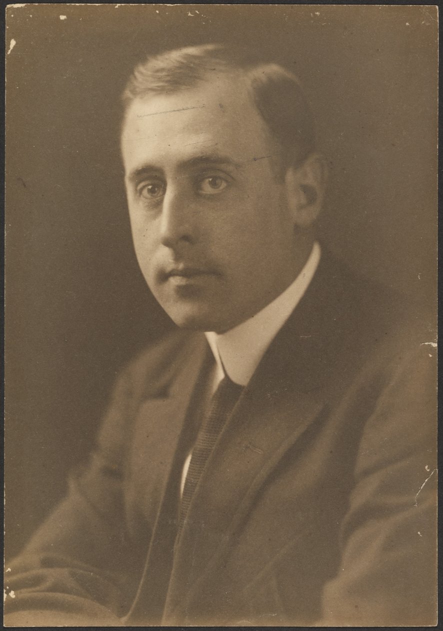 [Portrett av en mann med stripete slips] av Louis Fleckenstein