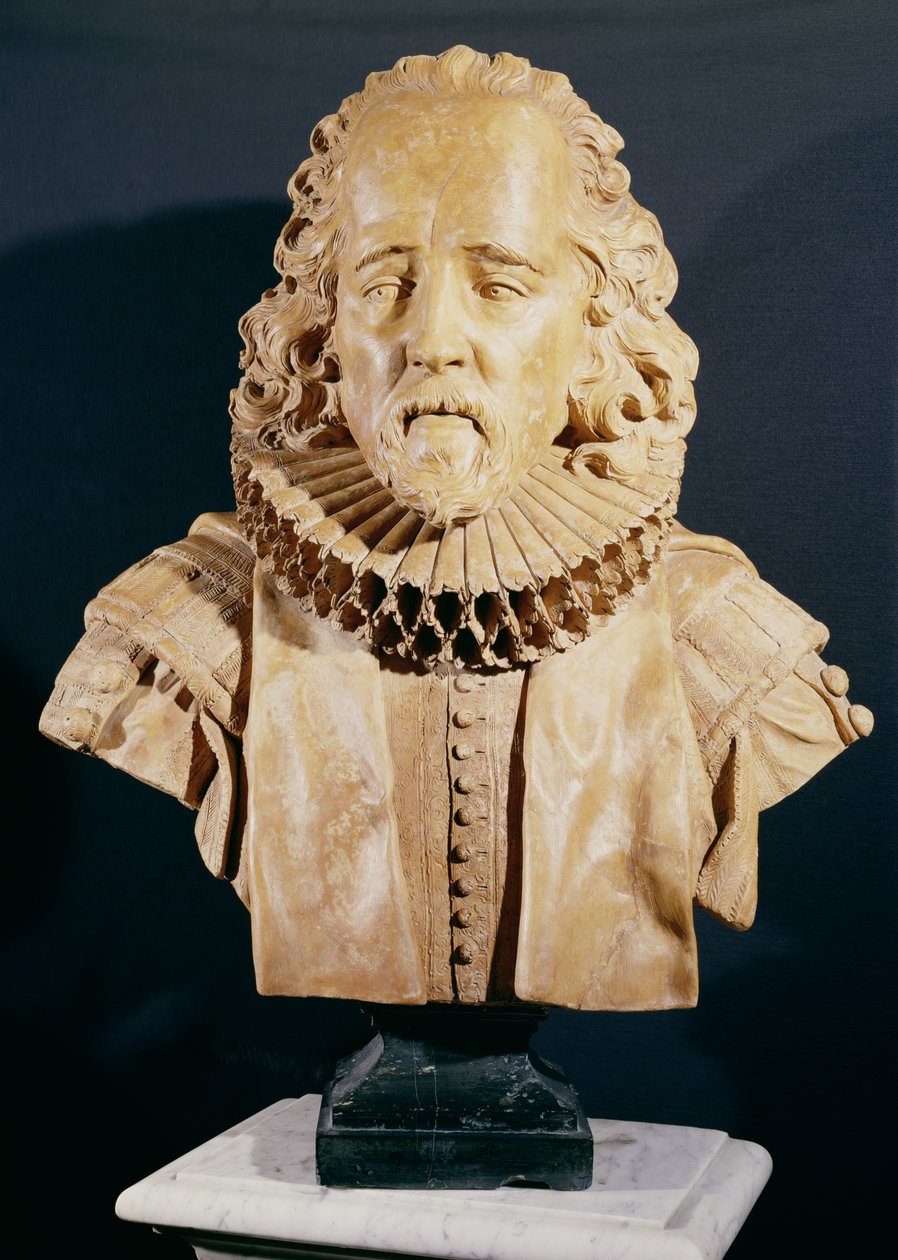 Sir Francis Bacon (1562-1626) Viscount St. Albans (marmor) av Louis Francois Roubillac