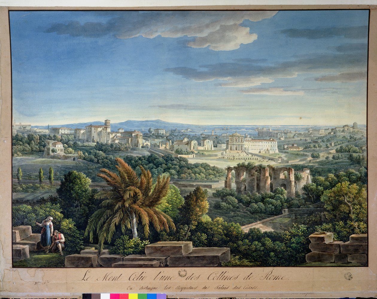 Utsikt over Celian Hill, Roma, ca. 1800 av Louis Francois Cassas