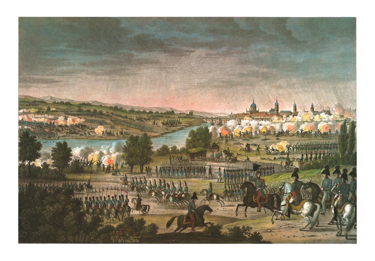 Slaget ved Dresden, 26. august 1813, c1850 av Louis Francois Couche