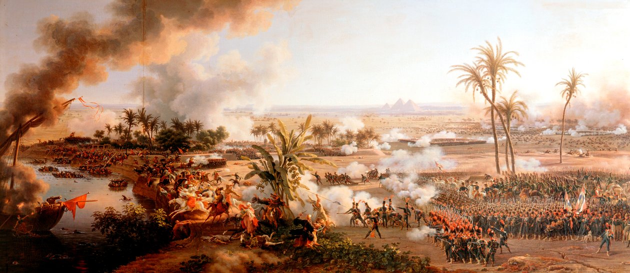 Slaget ved pyramidene, Egypt, 21. juli 1798 av Louis Francois Lejeune