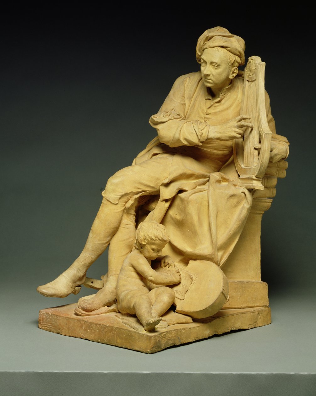 George Frederick Handel (1685-1759) modell for en marmorstatue nå i Victoria und Albert Museum, 1738 (terrakotta) av Louis Francois Roubillac