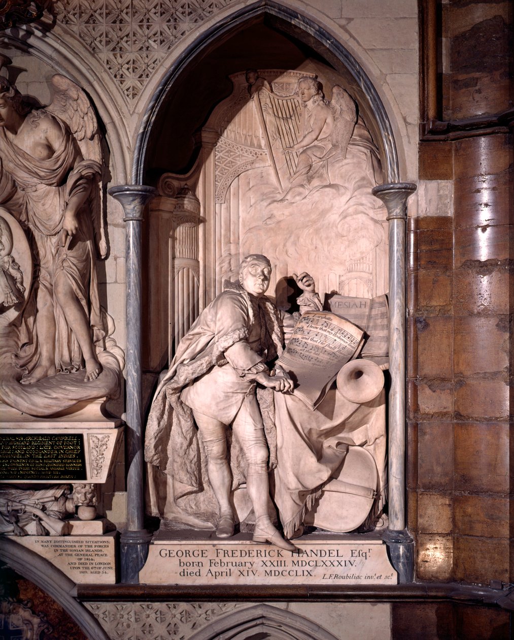 George Frederic Handel-monumentet, Westminster Abbey av Louis Francois Roubilliac