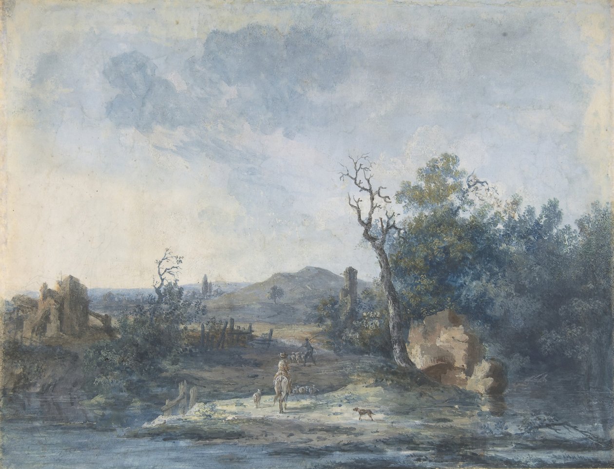 Figurer på en landevei, n.d.. av Louis Gabriel Moreau