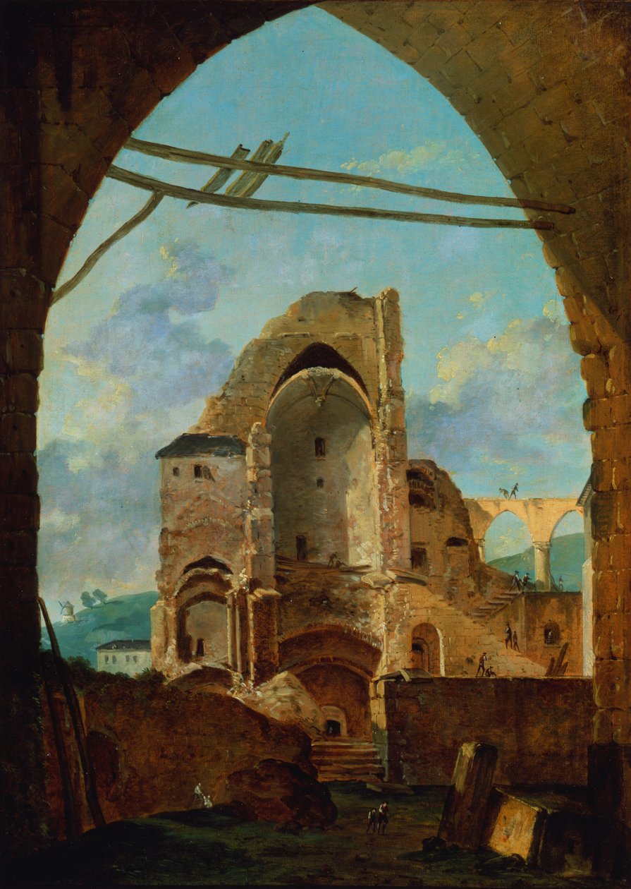 Rivingen av klosteret i Montmartre, c1740-1800. av Louis Gabriel Moreau