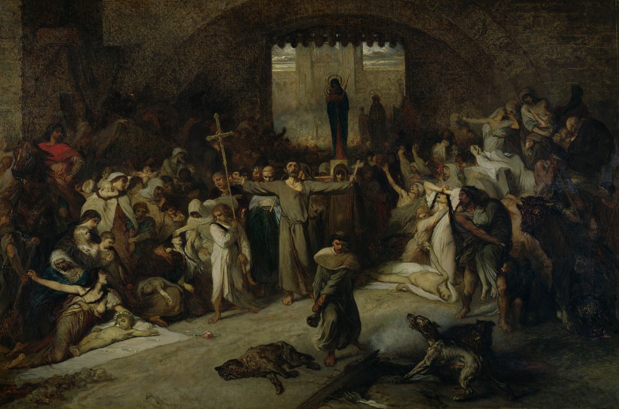 Pesten i Tournai i 1095, 1883 av Louis Gallait